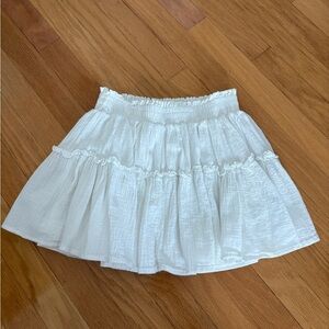 Forever 21 White Bubble Mini Skirt with Ruffled Tiers